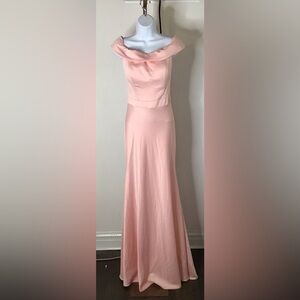 La Femme Strapless Blush Gown